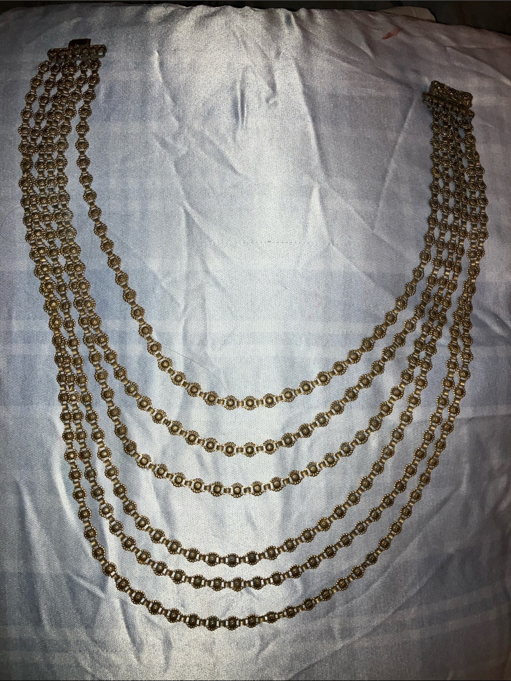 Multi-Strand Gold Plated Vintage Necklace - Women's Jewelry